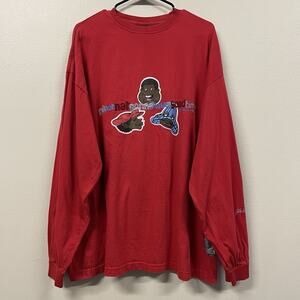 Rare VTG FUBU Platinum Fat Albert Junkyard Gang Long Sleeve T Shirt 90s Red 2XL